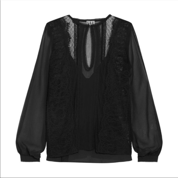 Haute Hippie black Lace Silk blouse - Picture 6 of 6